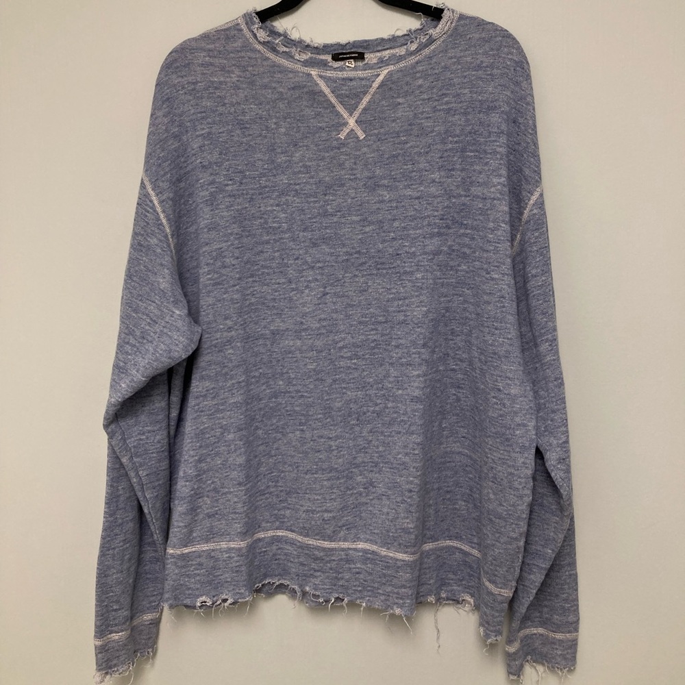 R13 Oversized distressed linen and cotton-blend sweatshirt Size small and medium